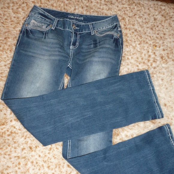 Maurices Washed Straight Leg Stretchy Hugging Jeans reg 4 - Picture 6 of 12